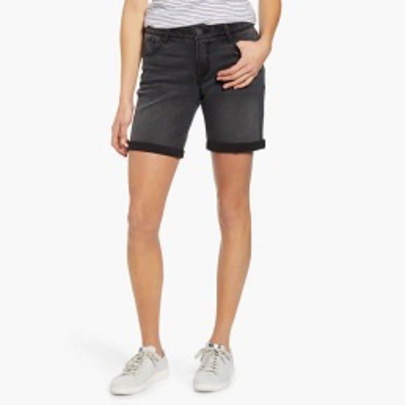 WIT & WISDOM 'Ab'Solution Roll Cuff Denim Shorts in Black Size 14 - Picture 3 of 15